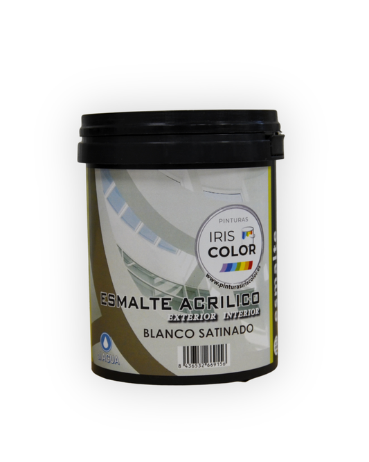 Esmalte Acrílico Satinado al Agua (Blanco / Negro)
